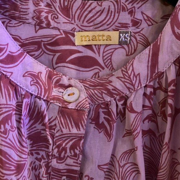 MATTA Pink Floral Button-Up DRESS feels free and flowy comfy - Picture 2 of 5